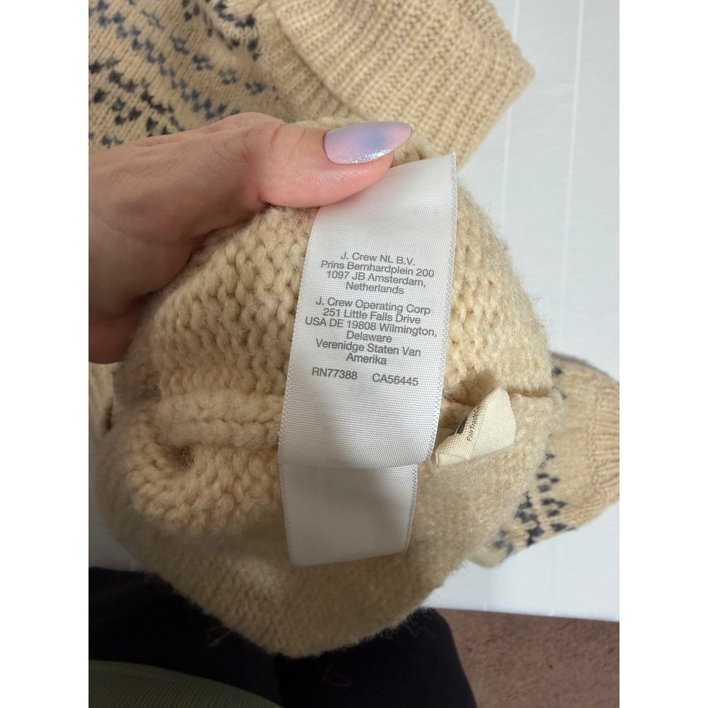 J. Crew Tan Fair Isle Wool Blend Turtleneck Sweater CKP458151535 - Picture 7 of 7